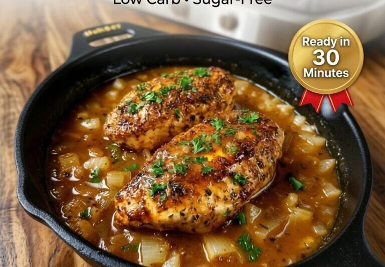 High-Protein Skillet Chicken with Onion  Gravy