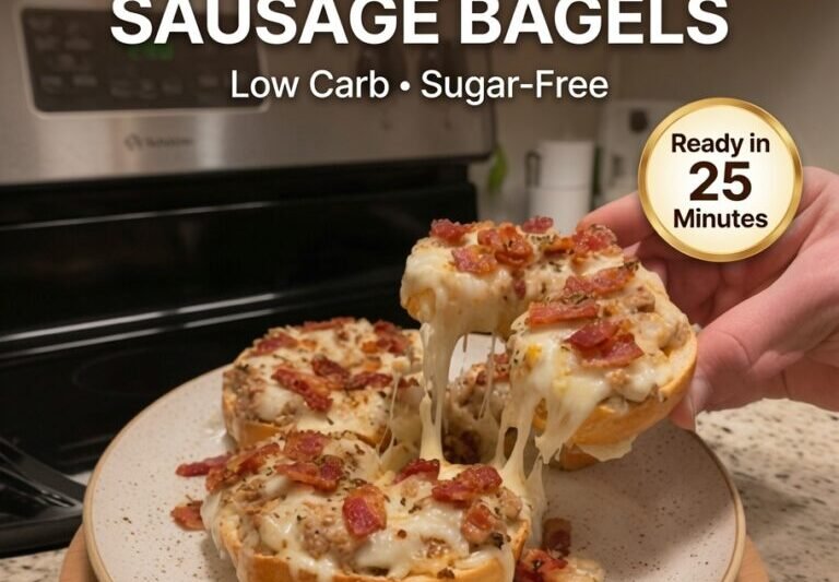 High-Protein Keto Loaded Bacon & Sausage Bagels