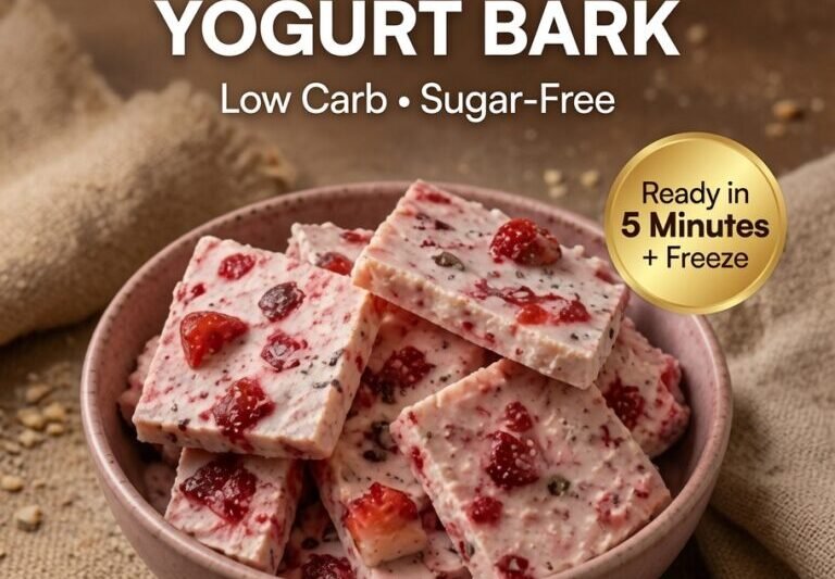 High-Protein Keto Strawberry Yogurt Bark