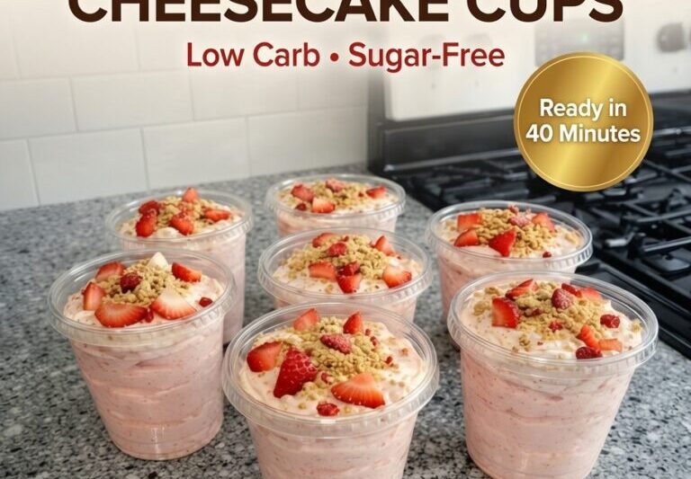 High-Protein Keto Strawberry Cheesecake Cups