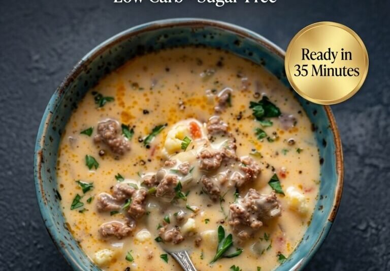High-Protein Creamy Sausage Cauliflower Soup