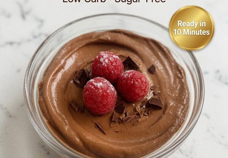 High-Protein Chocolate Raspberry Mousse