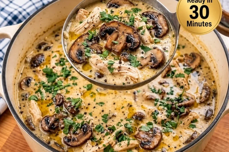 Easy Creamy Chicken Mushroom Soup