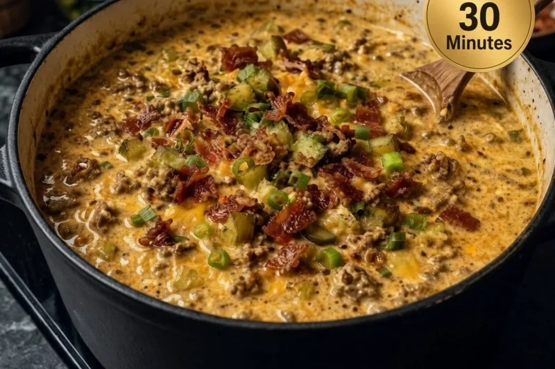 Easy Bacon Cheeseburger Soup