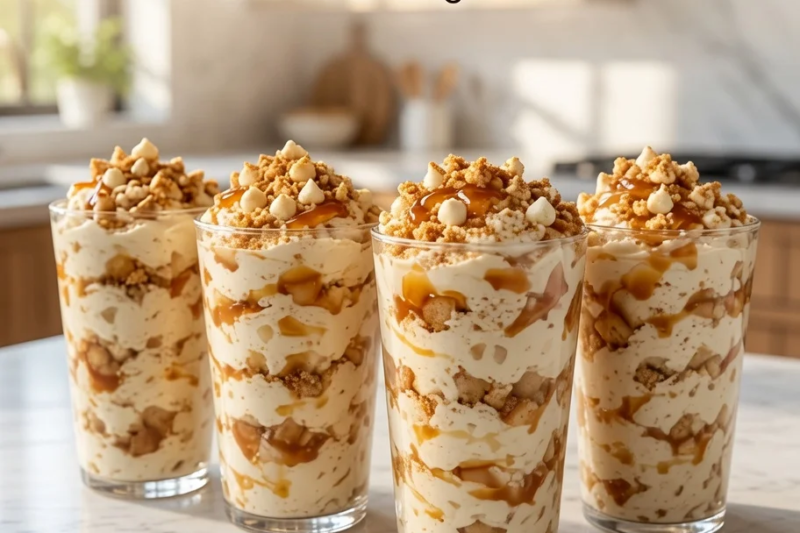 High-Protein Apple Pie Cheesecake Parfait