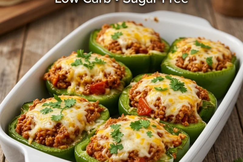 High-Protein Taco Stuffed Peppers