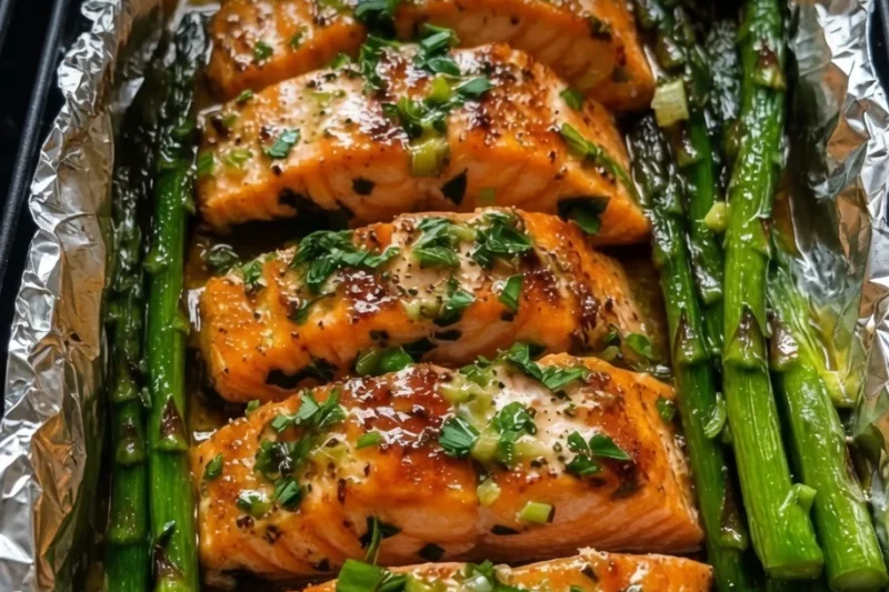 Garlic Lemon Herb Salmon with Asparagus