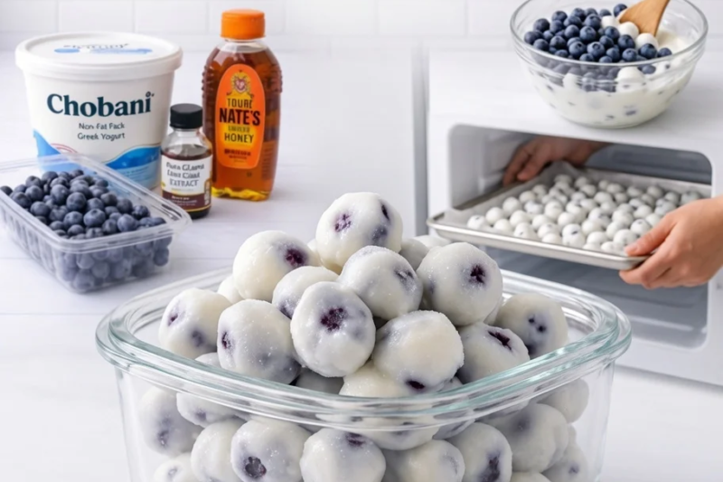 Frozen Blueberry Yogurt Bites