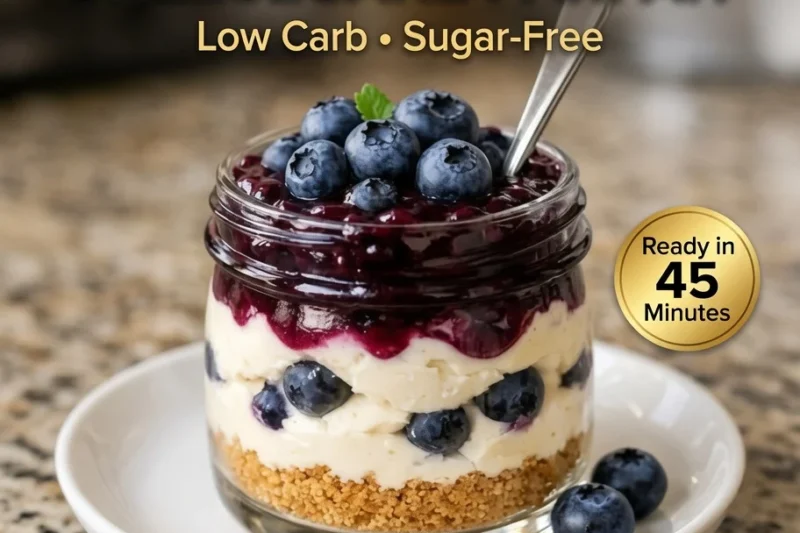 High-Protein Keto Blueberry Cheesecake Parfait