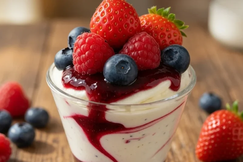 High-Protein Mixed Berry Cheesecake Parfait