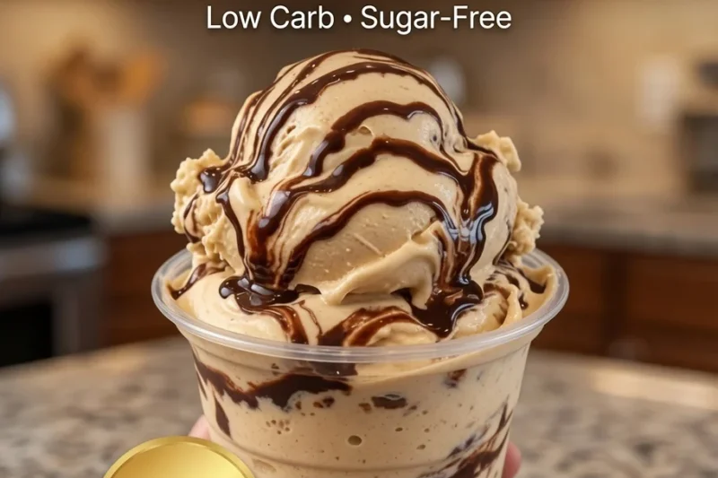 High-Protein Peanut Butter Chocolate Swirl Ice Cream