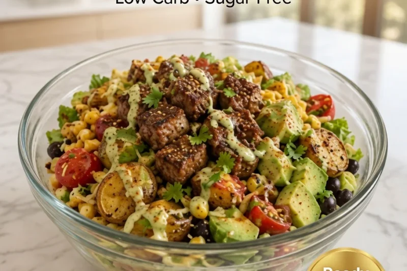 High-Protein Loaded Steak Salad Bowl