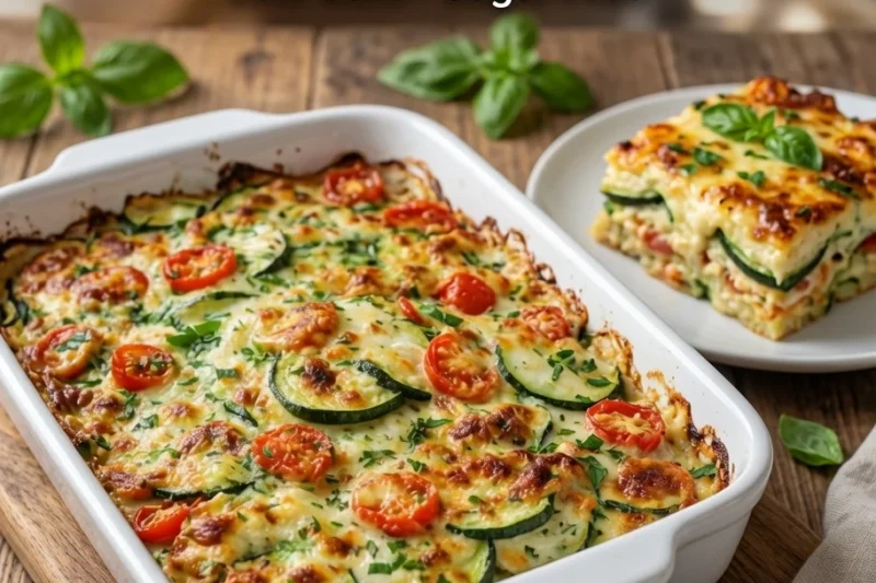 High-Protein Cheesy Zucchini Bake