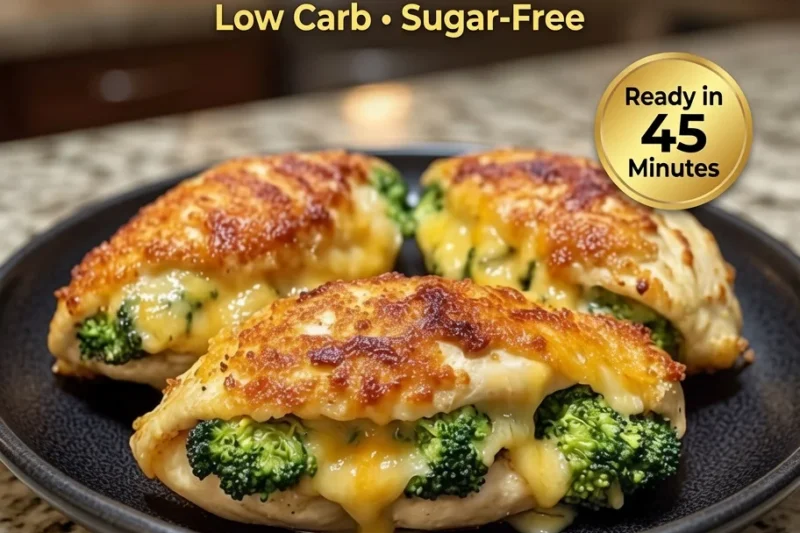 High-Protein Cheesy Broccoli Stuffed Chicken Breasts