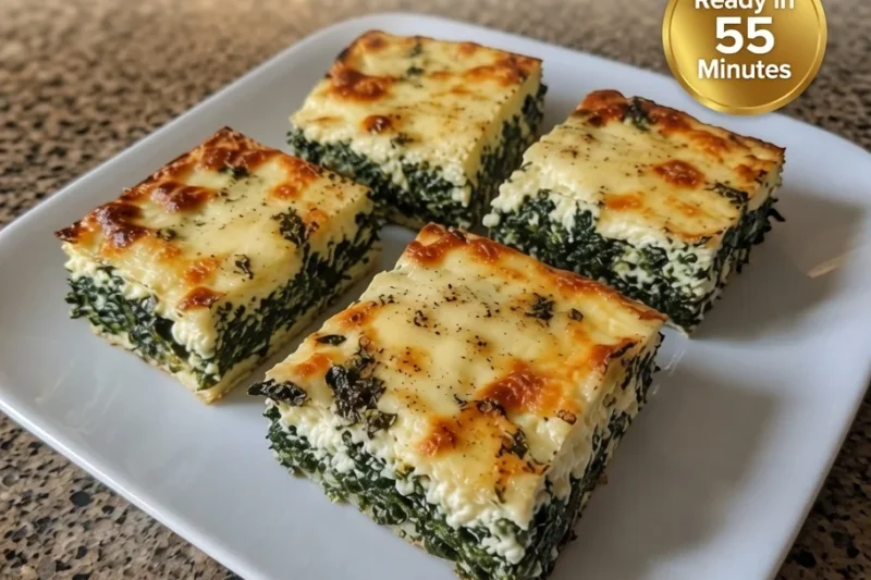 High-Protein Spinach & Cheese Squares