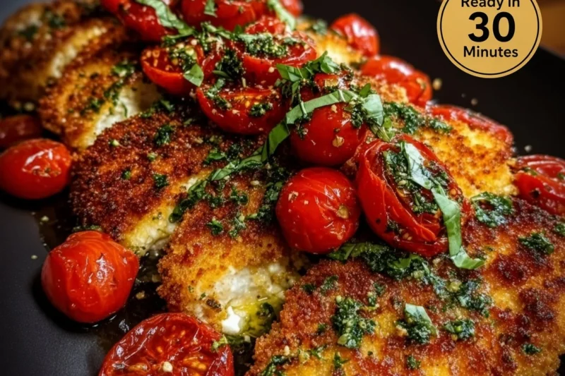 High-Protein Crispy Chicken with Roasted Tomatoes