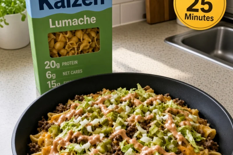 High-Protein Big Mac Pasta Skillet