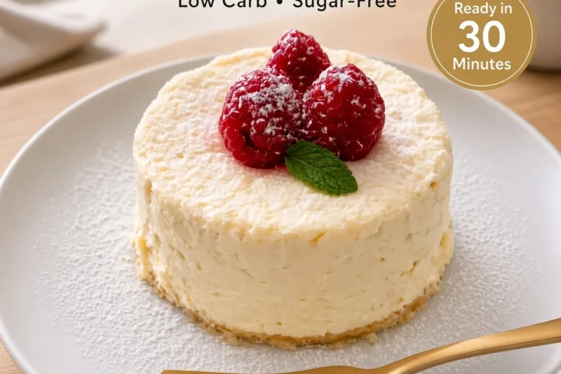High-Protein Raspberry Mini Cheesecake