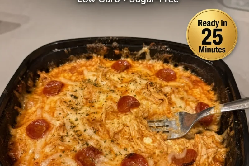 Chicken Pepperoni Pizza Bake